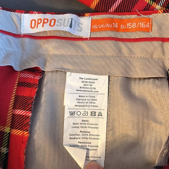Teen OppoSuits The Lumberjack Christmas Red Plaid Suit Jacket Pants Set Size 14 - Picture 14 of 14